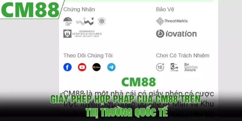Giấy phép hợp pháp của CM88 trên thị trường quốc tế